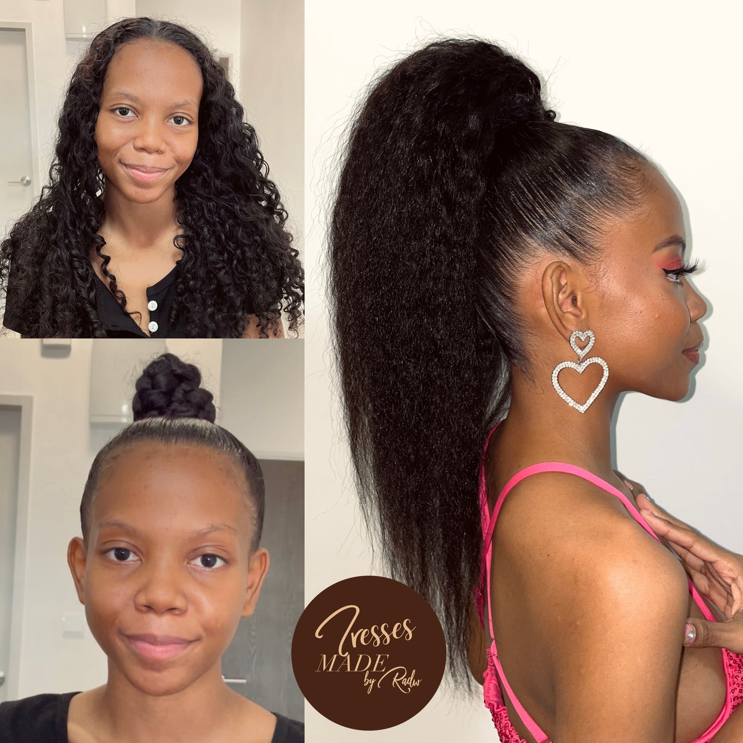 Maame Straight Ponytail : Natural Blowdried Texture