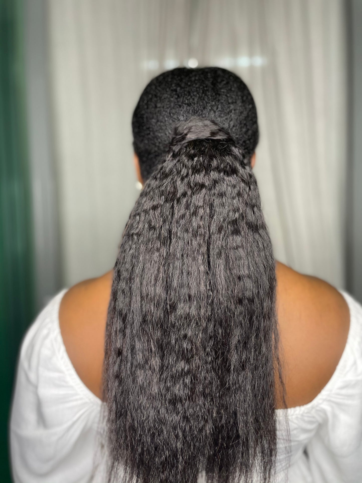 Maame Straight Ponytail : Natural Blowdried Texture